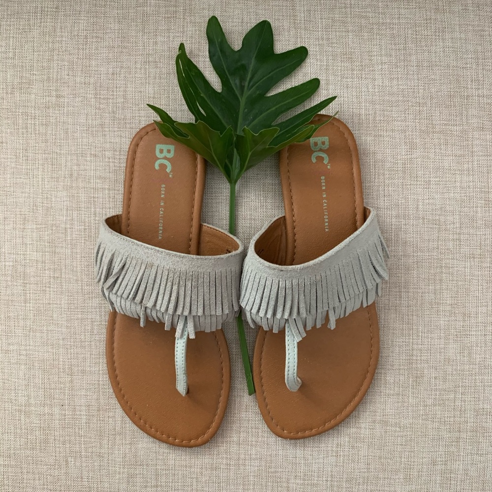 Fringe suede sandals